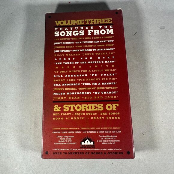 Countrys Family Reunion Volume Three Featuring Country Legends VHS Tape - Picture 2 of 3